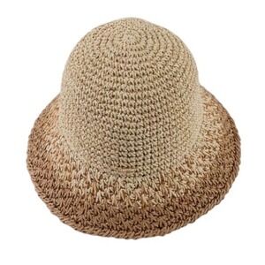 Eugenia Kim Bailey Paper Straw Bucket Hat Ombre Beige Tan Brown Crochet Sun Hat